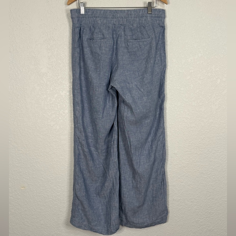 Athlete Cabo Linen Wide Leg Pant in blue Travel Coastal Beach Casual Summer - Picture 3 of 6